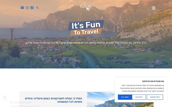 Screenshot of funlifetravels.com