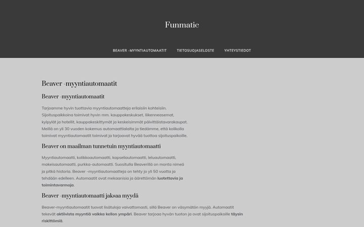 Snimka zaslona za funmatic.fi