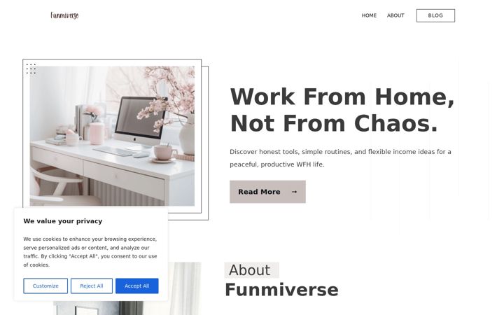 Screenshot of funmiverse.com
