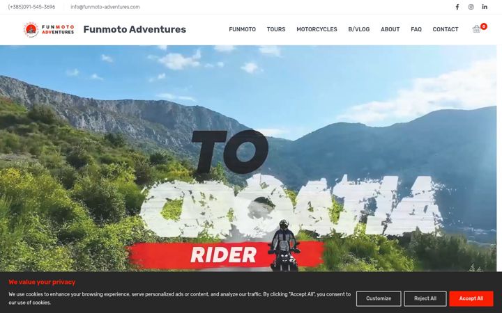 Screenshot of funmoto-adventures.com