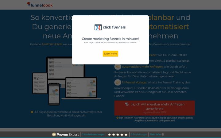 Screenshot of funnel-cook.com