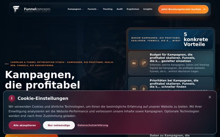 Screenshot of funnelconcepts.de