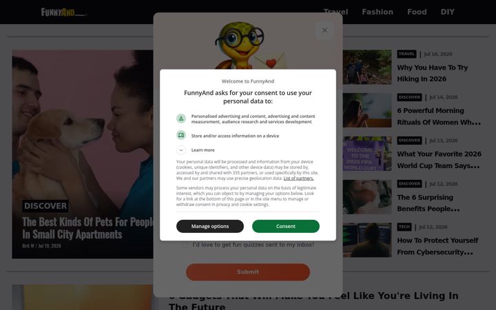 Screenshot of funnyand.com