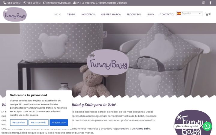 Skjermbilde av funnybaby.es