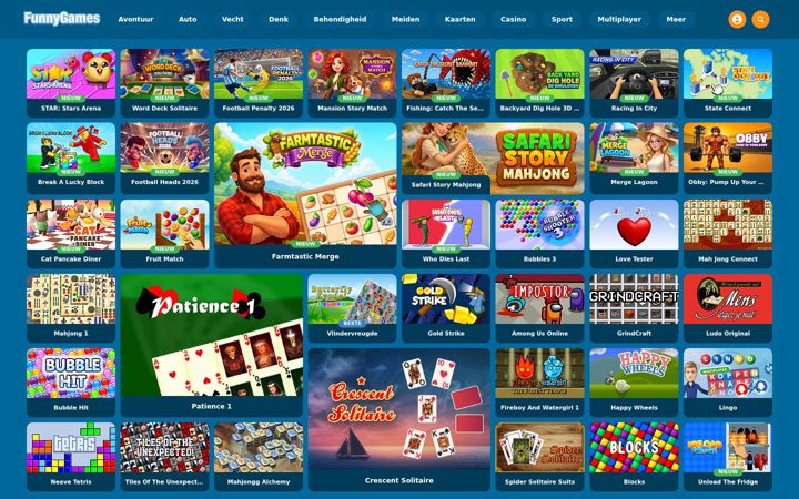 Screenshot of funnygames.nl
