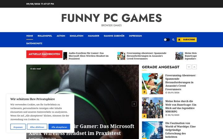 Screenshot of funnypcgames.net