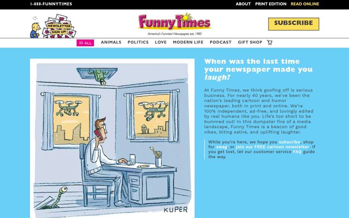 Screenshot of funnytimes.com