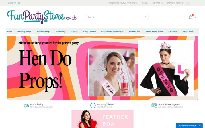 Screenshot of funpartystore.co.uk