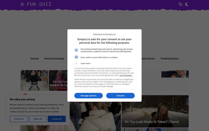 Screenshot of funquiz.co