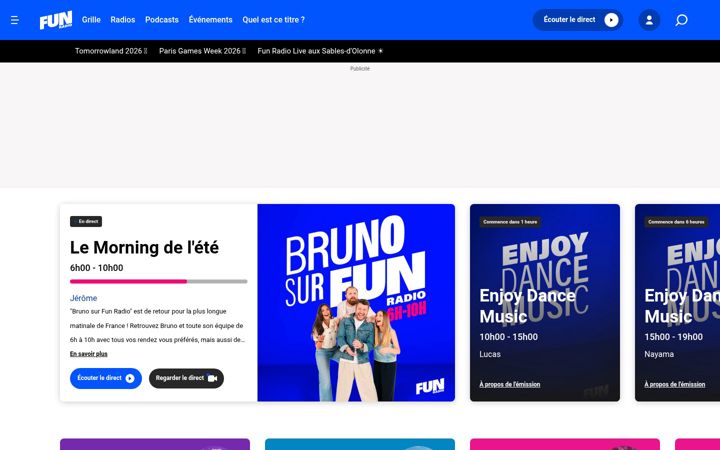 Zrzut ekranu funradio.fr