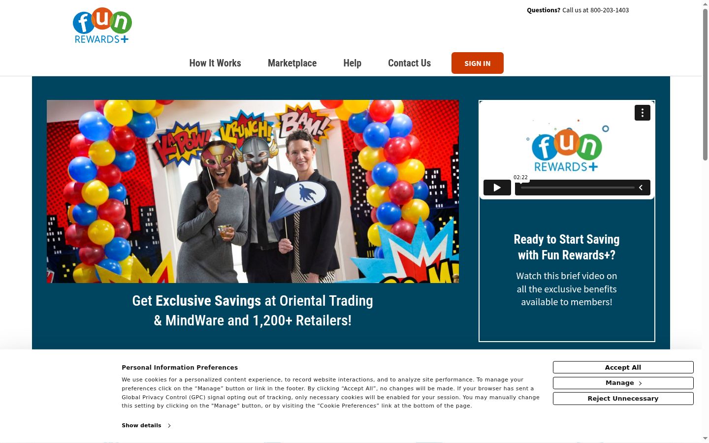 Screenshot of the consent banner shown before any interaction