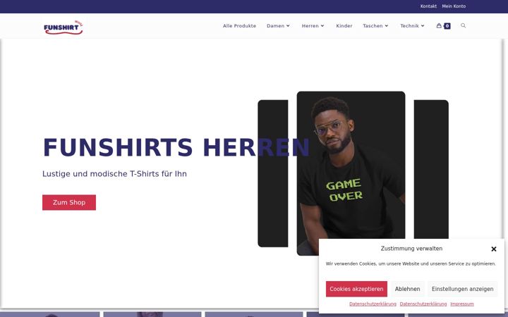Screenshot of funshirtworld.de