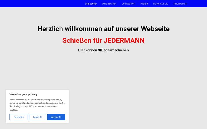 Screenshot of funshooting-idar-oberstein.de