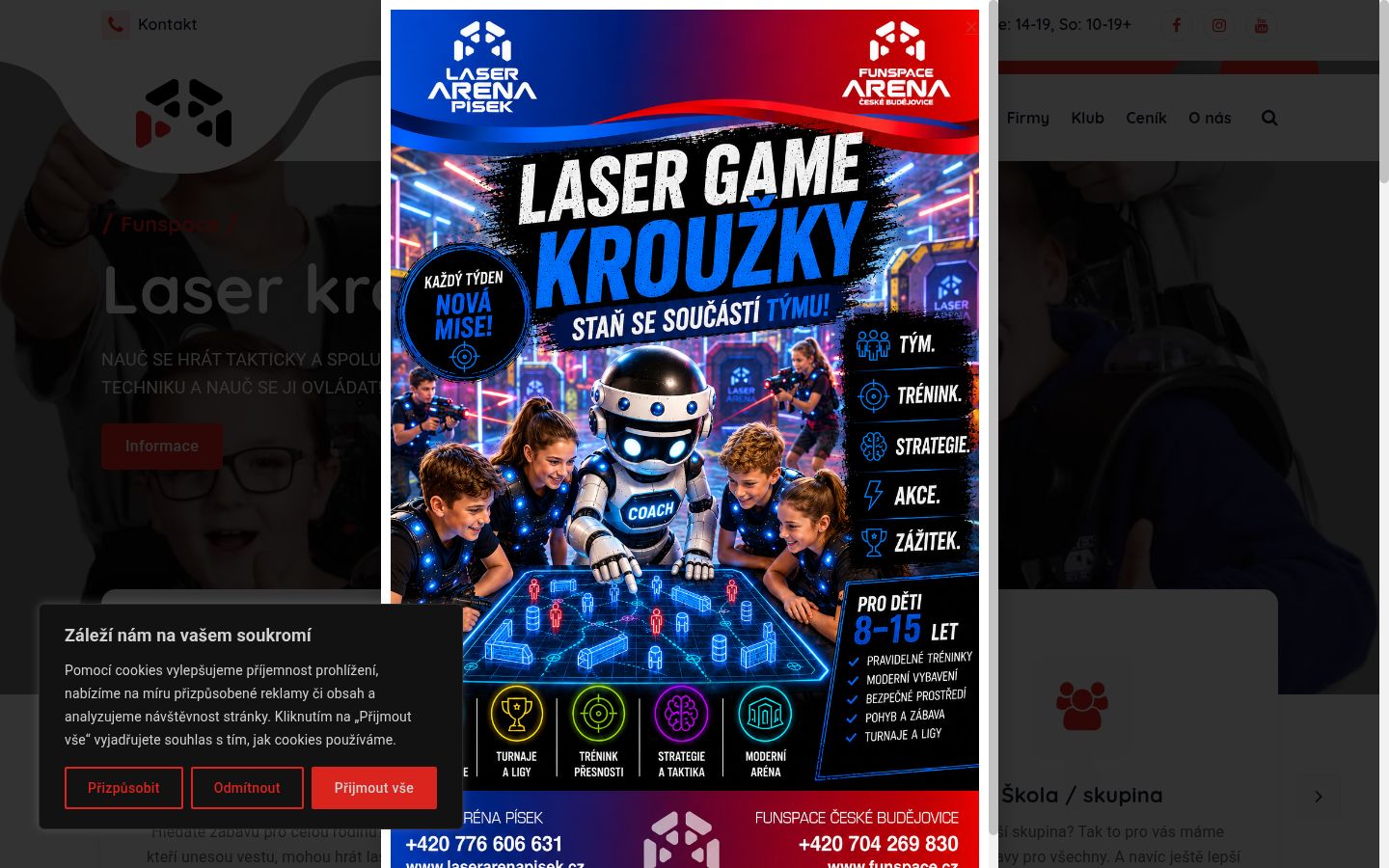 Sutikimo reklamjuostės, rodytos prieš bet kokią sąveiką, ekrano kopija