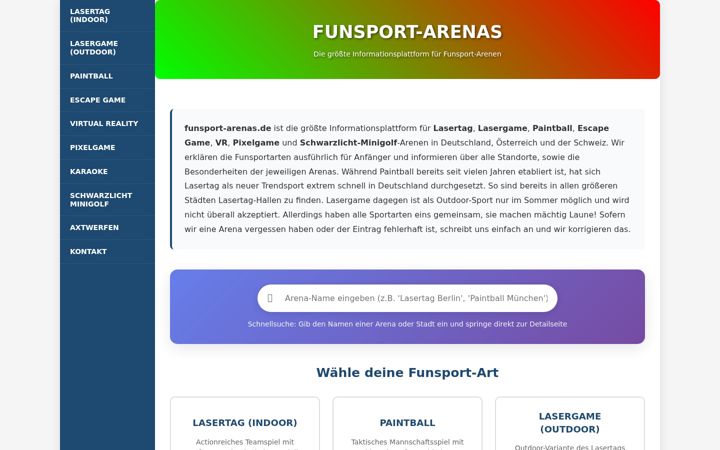 Screenshot of funsport-arenas.de