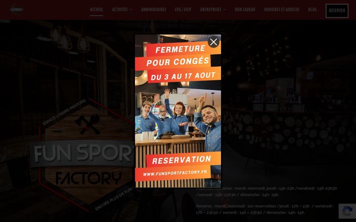 Screenshot of funsportfactory.fr