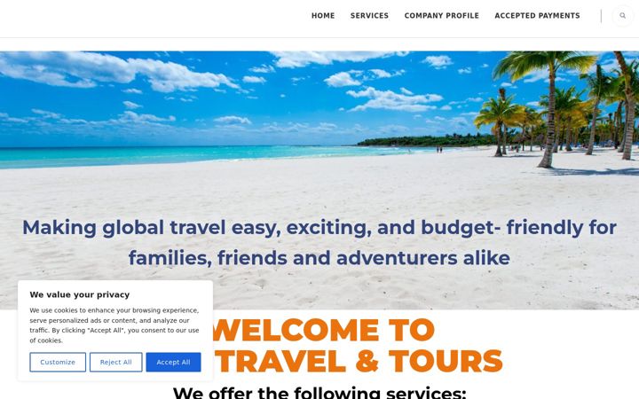 Screenshot of funtraveltours.org