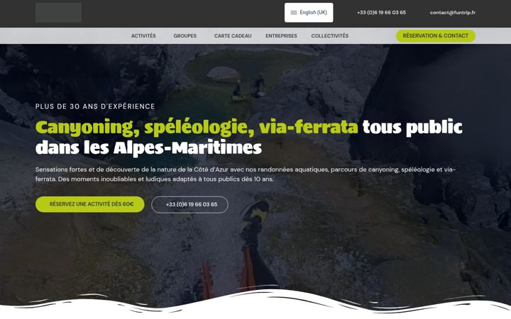 Screenshot of funtrip-canyoning.fr