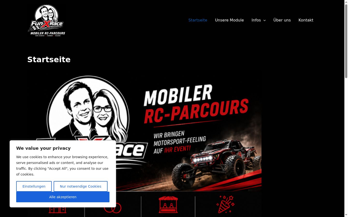 Screenshot of the consent banner shown before any interaction