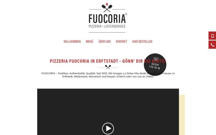 Screenshot of fuocoria-pizza.de
