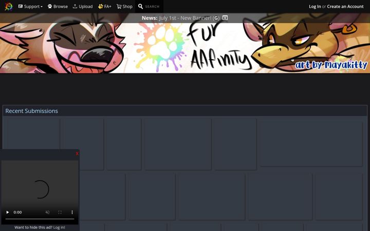 Ekrano kopija furaffinity.net