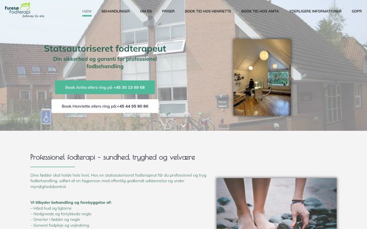 Screenshot of furesoe-fodterapi.dk