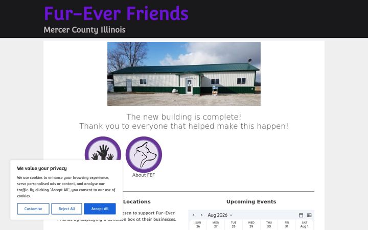 Screenshot of fureverfriendsofmercer.org