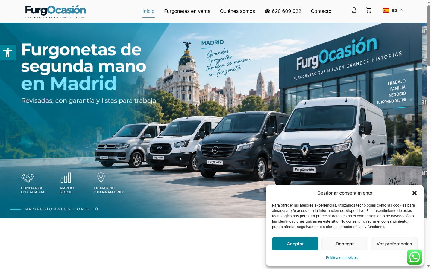 Screenshot del banner di consenso mostrato prima di qualsiasi interazione