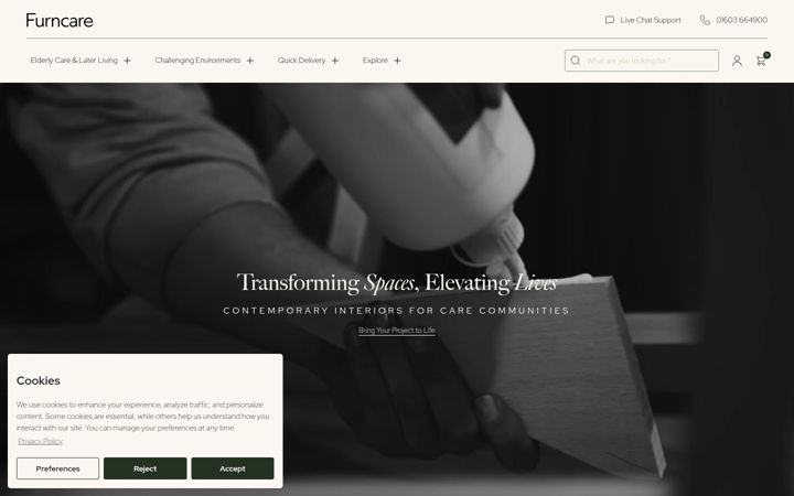 Screenshot of furncare.co.uk