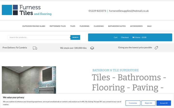 Screenshot of furnesstilesandflooring.co.uk