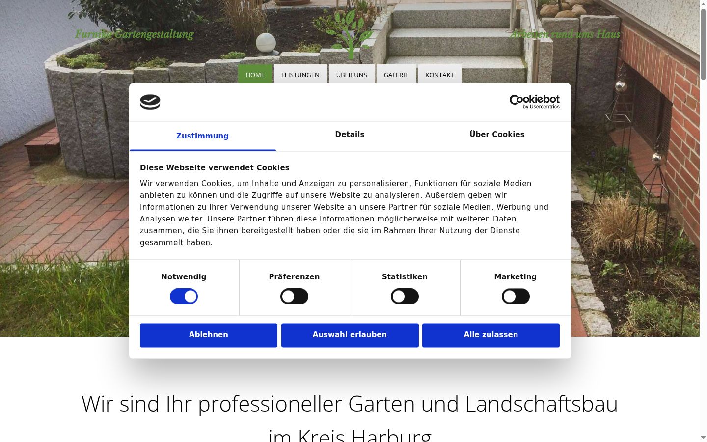 Screenshot del banner di consenso mostrato prima di qualsiasi interazione