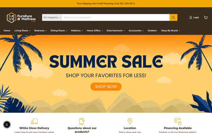 Screenshot of furniturandmattresshub.com