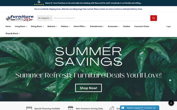 Screenshot of furniture-2go.com