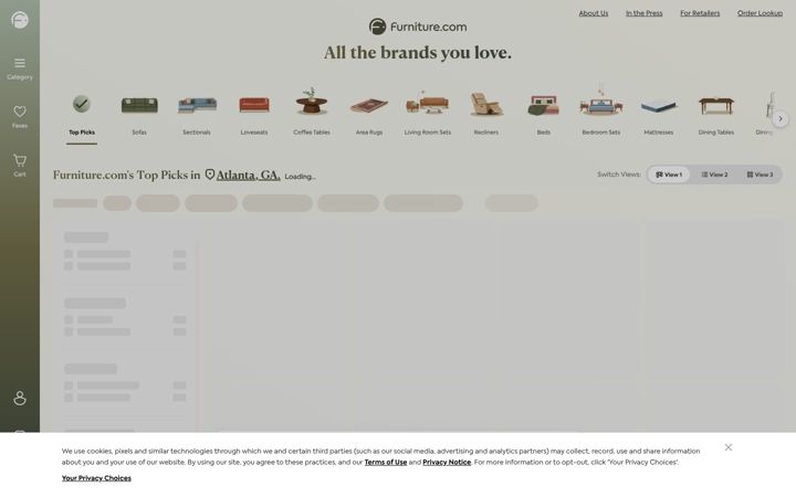 Screenshot of furniture.com