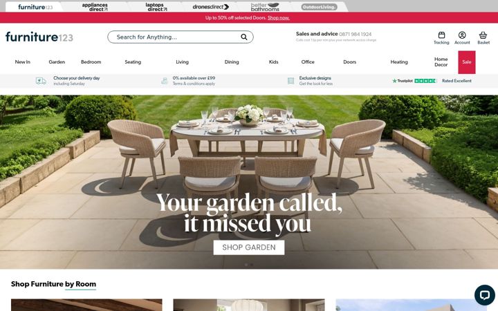 Screenshot of furniture123.co.uk