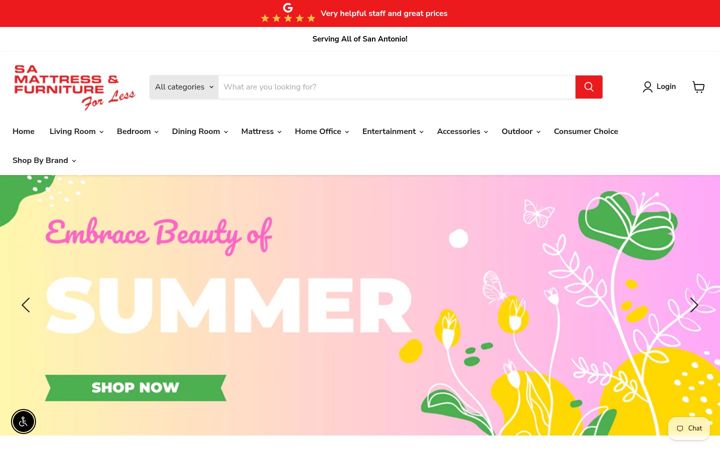 Screenshot of furnitureandmattressforless.com