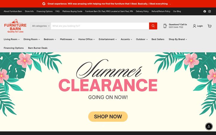 Screenshot of furniturebarnmn.com
