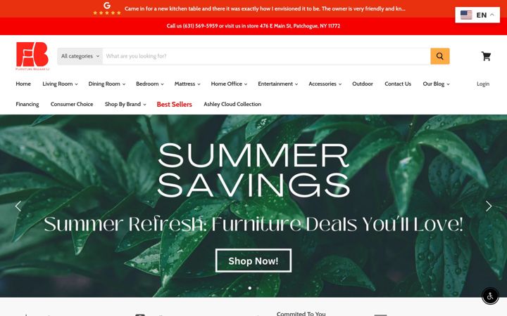 Screenshot of furniturebazaarli.com