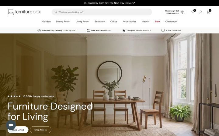 Screenshot of furniturebox.co.uk