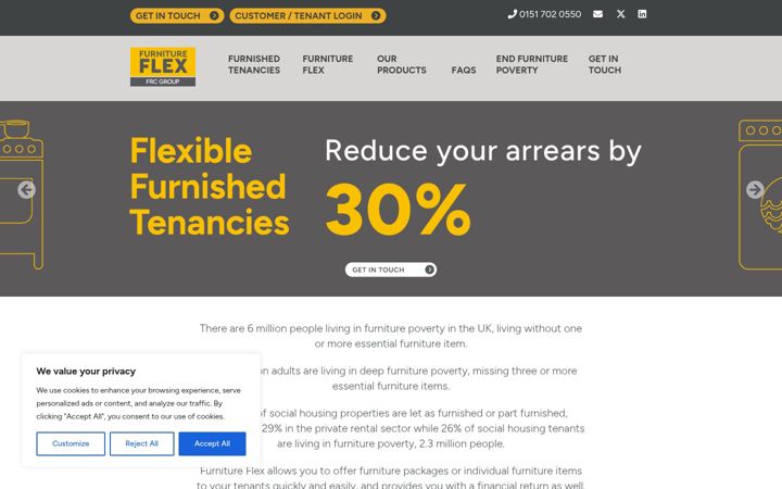 Screenshot ta' furnitureflex.co.uk