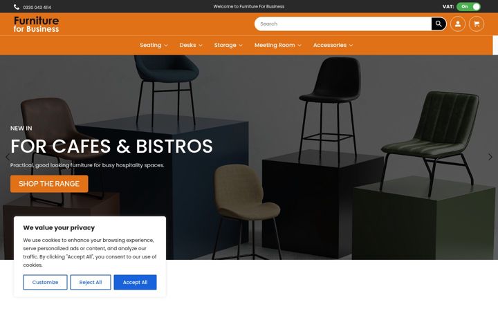 Screenshot of furnitureforbusiness.co.uk