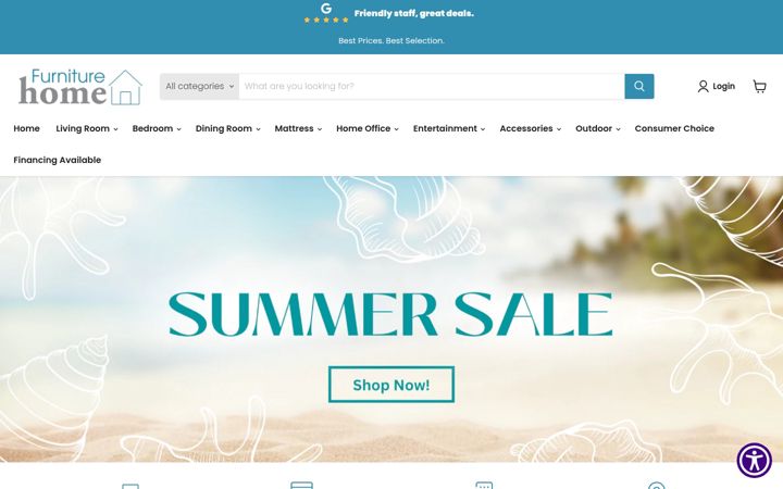 Screenshot of furniturehomekc.com
