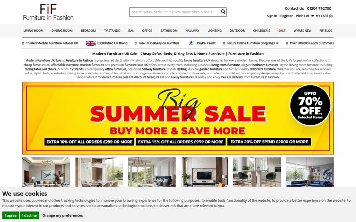 Screenshot of furnitureinfashion.net