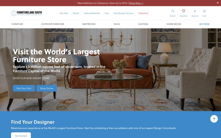 Screenshot di furniturelandsouth.com
