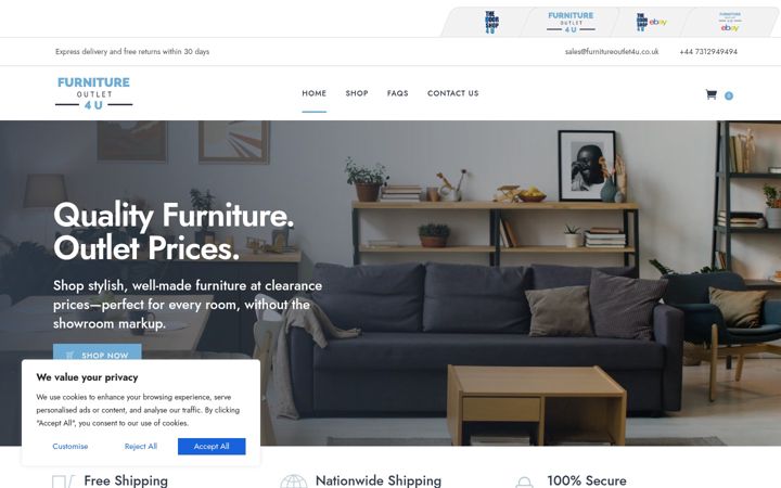 Screenshot of furnitureoutlet4u.co.uk