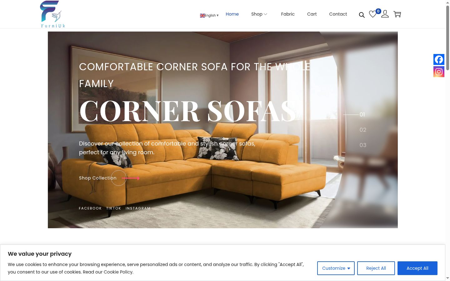 Screenshot del banner di consenso mostrato prima di qualsiasi interazione