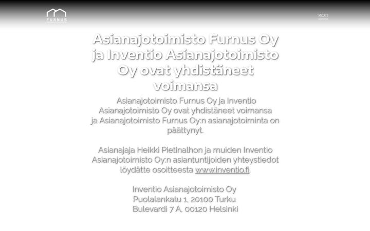 Snimka zaslona za furnus.fi