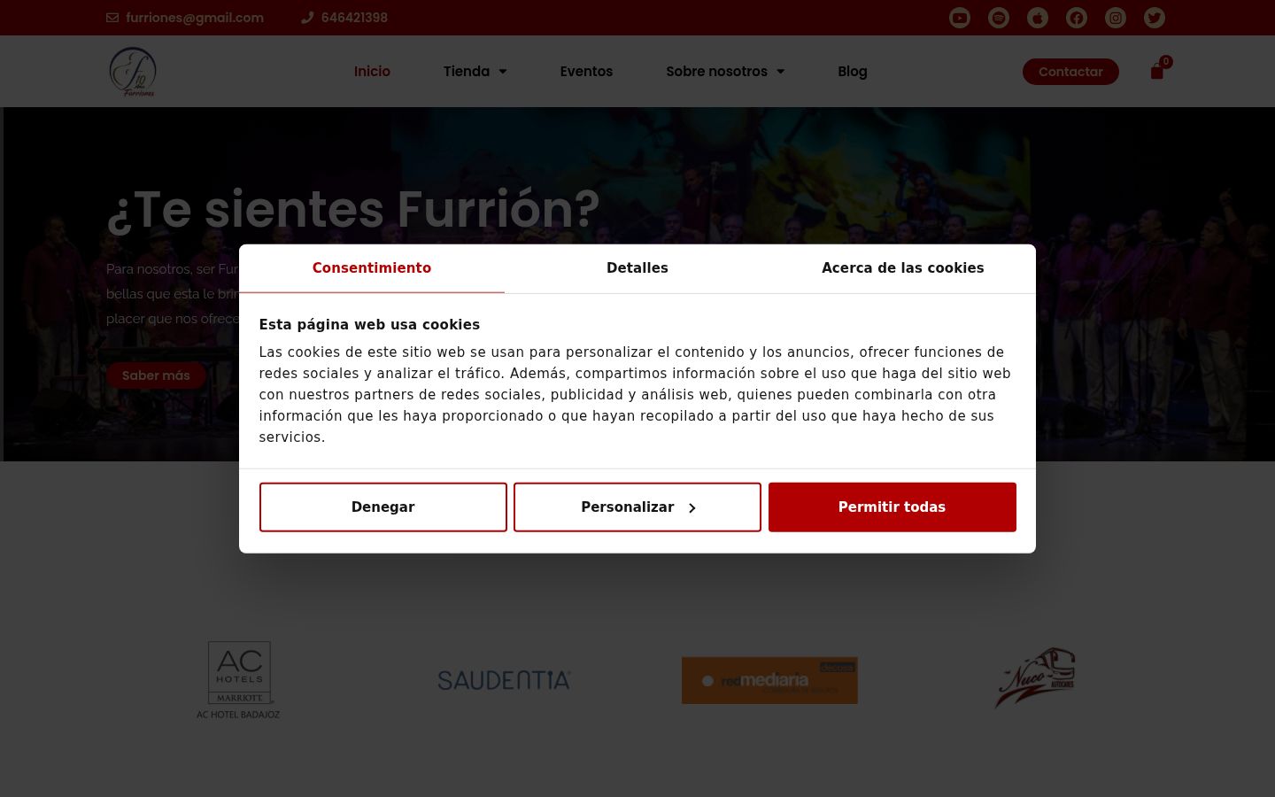 Screenshot of the consent banner shown before any interaction