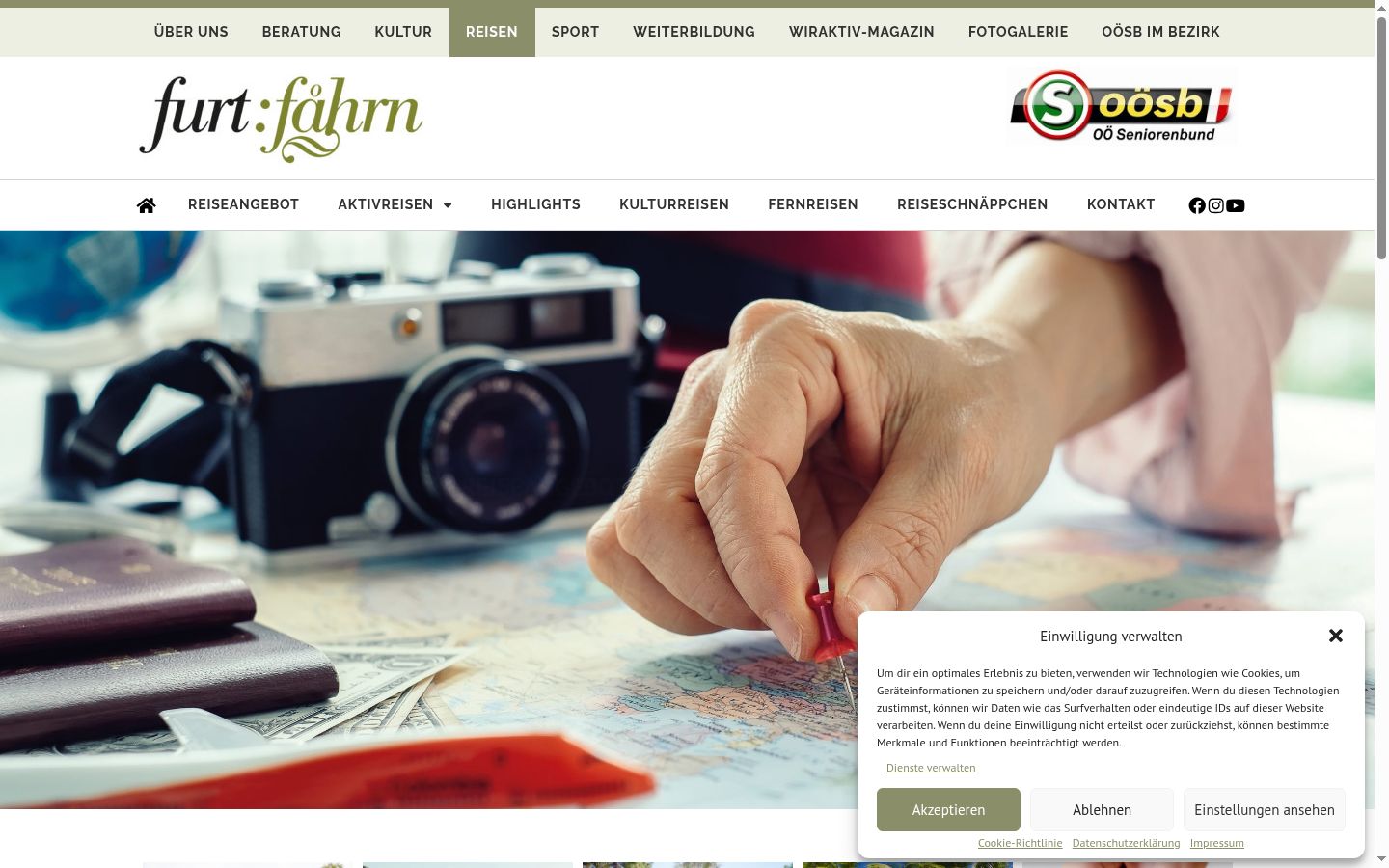 Ekrānuzņēmums ar piekrišanas baneri, kas tika rādīts pirms jebkādas mijiedarbības