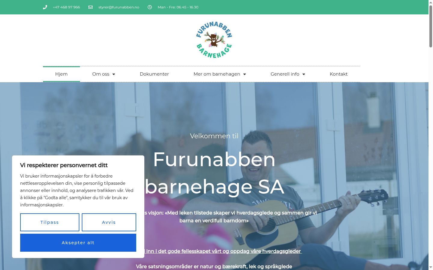 Screenshot del banner di consenso mostrato prima di qualsiasi interazione